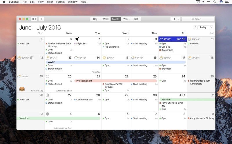 sunrise calendar app for mac